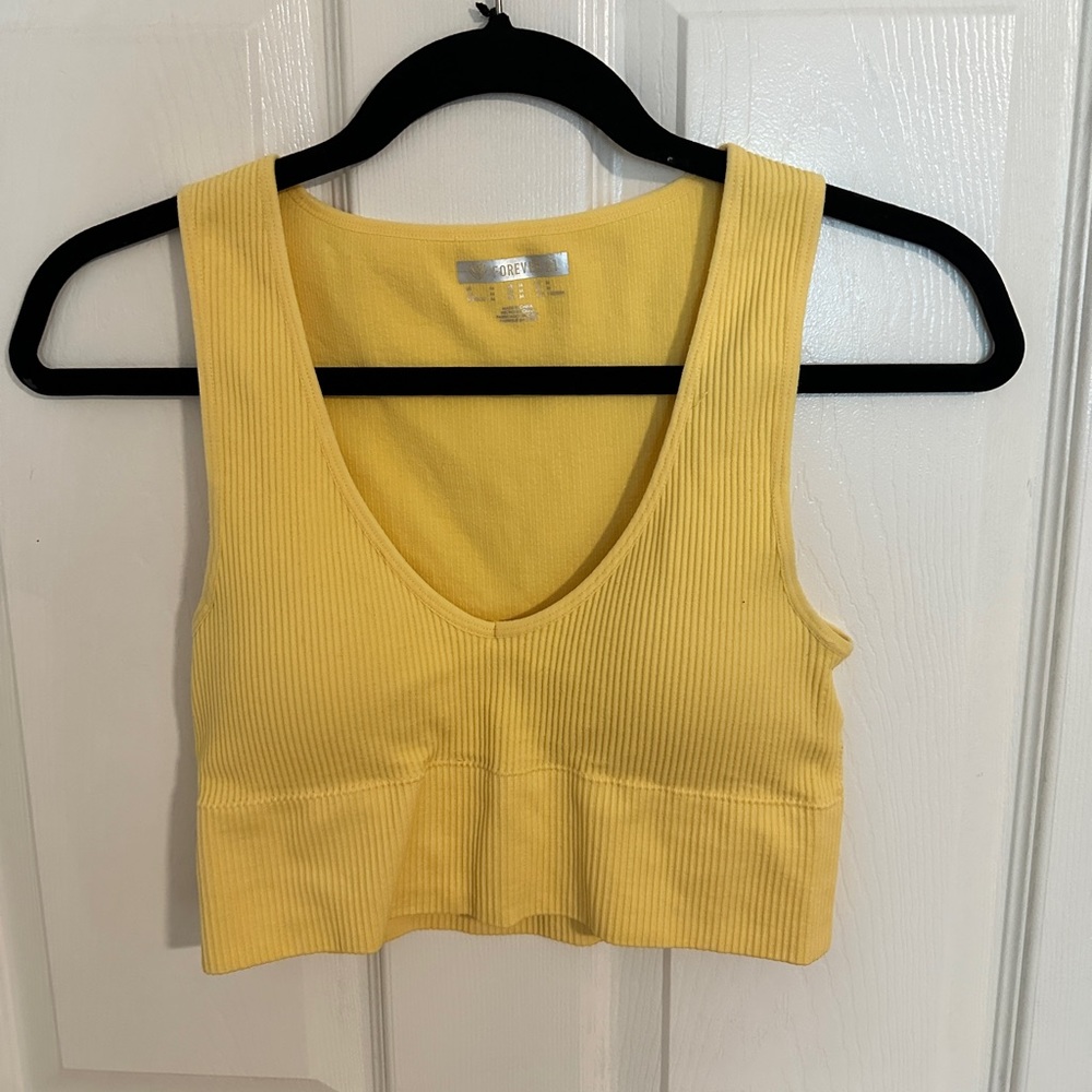 F21 butter yellow crop top
